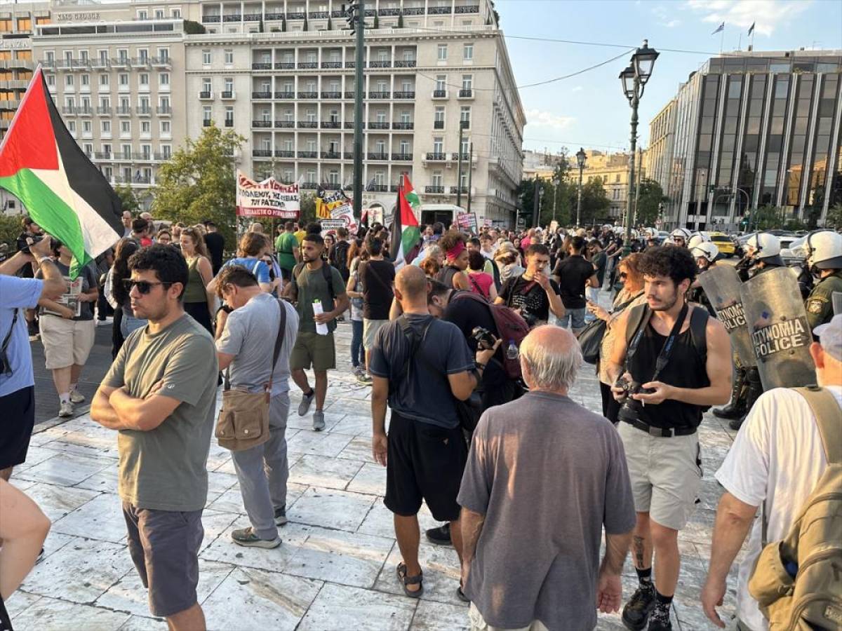 Yunanistan'ın başkenti Atina'da Filistin'e destek eylemi yapıldı