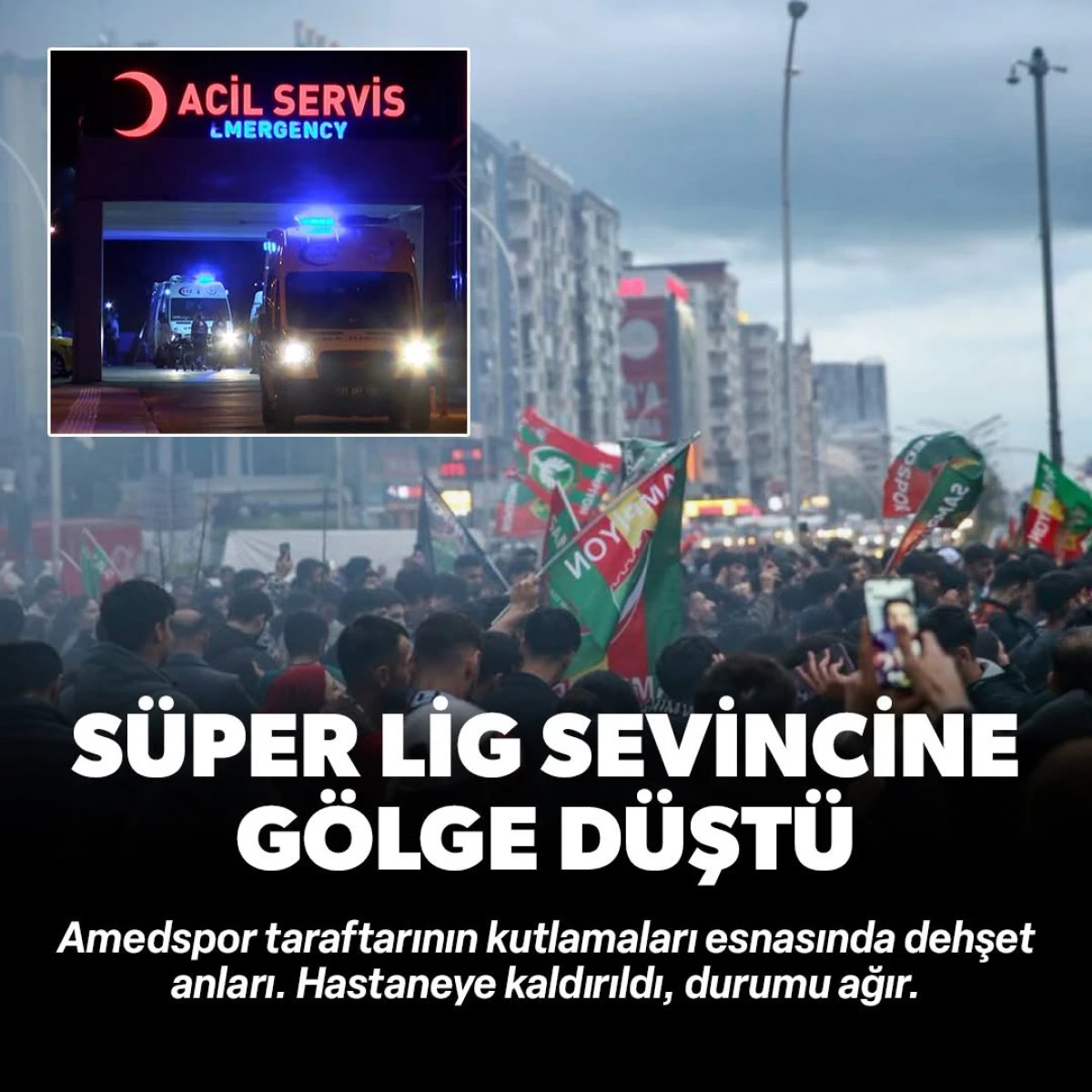 Amedspor&rsquo;un Şampiyonluk Kutlamalarına G&ouml;lge D&uuml;şt&uuml;: Bir Vatandaşın Hayati Tehlikesi Var