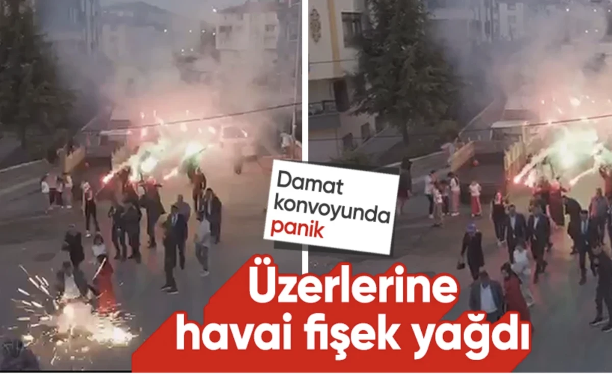 Ankara Altındağ'da kız isteme konvoyunda havai fişek paniği