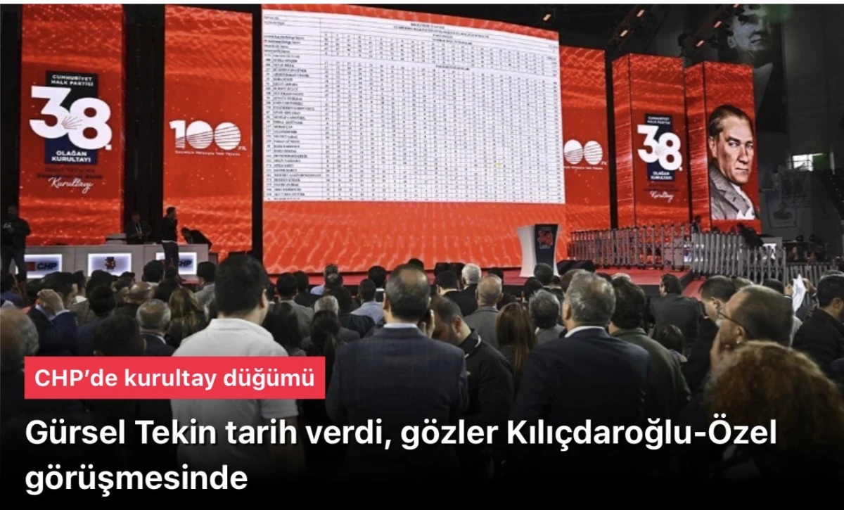 CHP&rsquo;de kurultay d&uuml;ğ&uuml;m&uuml;: G&uuml;rsel Tekin tarih a&ccedil;ıkladı, g&ouml;zler Kılı&ccedil;daroğlu-&Ouml;zel g&ouml;r&uuml;şmesinde