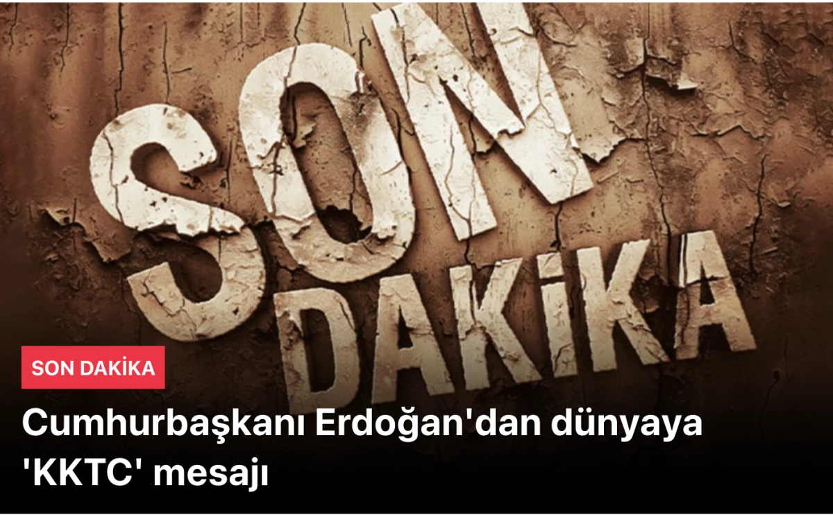 Erdoğan dünyaya 'KKTC' mesajı verdi