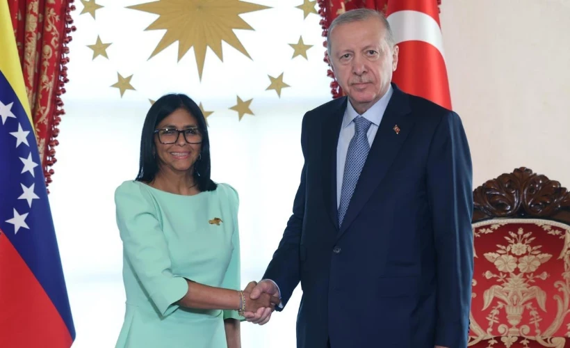 Erdoğan, Venezuela Cumhurbaşkanı Vekili Rodriguez ile g&ouml;r&uuml;şt&uuml;