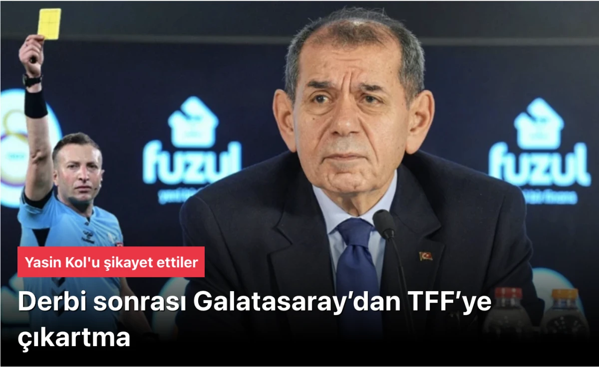 Fenerbahçe maçı sonrası Galatasaray’dan TFF’ye çıkartma: Yasin Kol'u şikayet ettiler