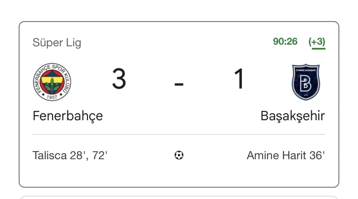 Fenerbah&ccedil;e 3 - 1 RAMS Başakşehir Ma&ccedil;ı CANLI | Kadık&ouml;y&rsquo;de Kritik M&uuml;cadele