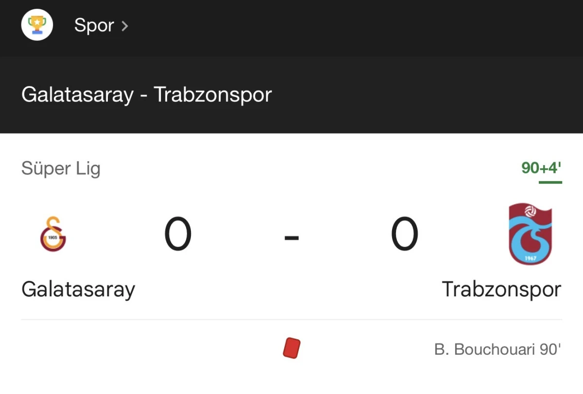 Galatasaray 0 Trabzonspor 0 maç sonu