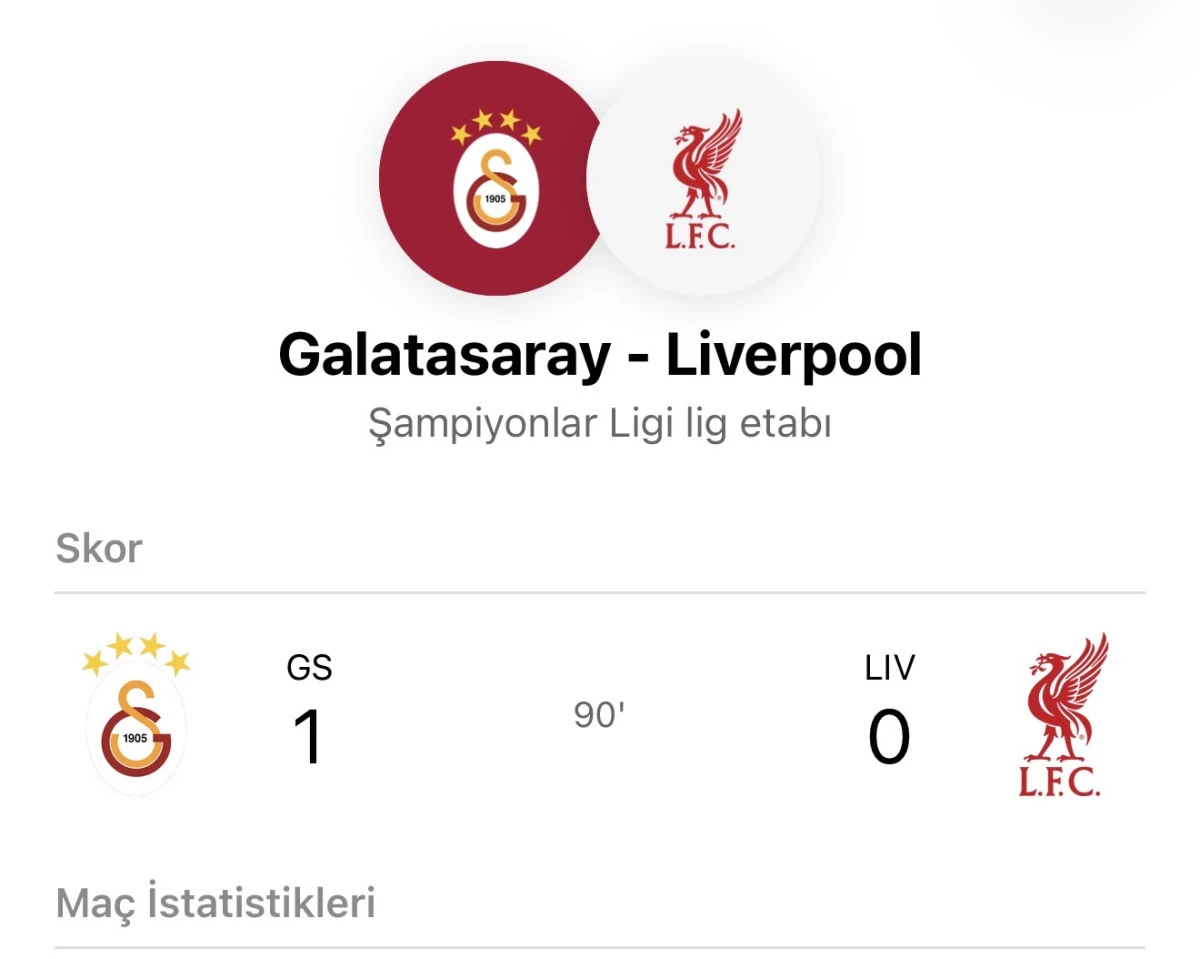 Galatasaray 1 Liverpool 0