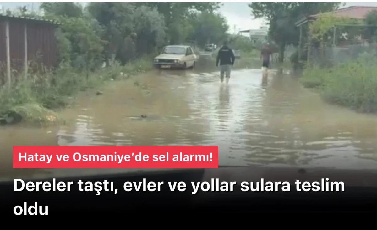 Hatay ve Osmaniye&rsquo;de sel! Dereler taştı, evler ve yollar sulara teslim oldu