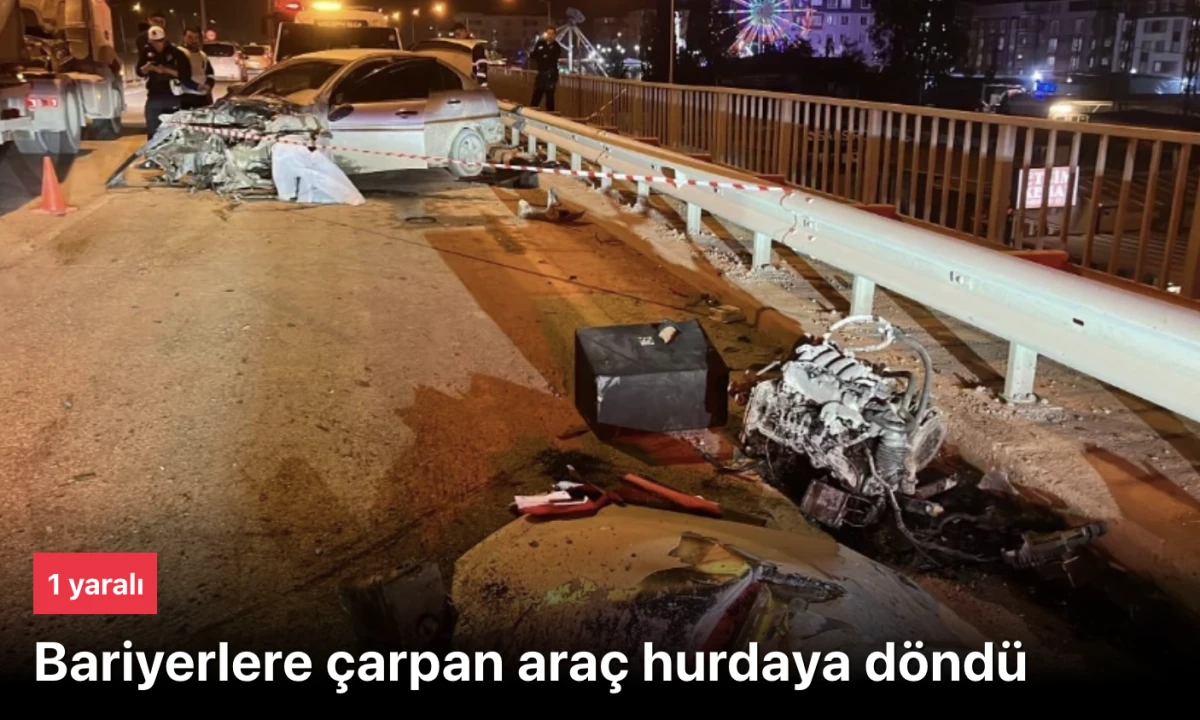 Hatay'da kaza! Otomobilin motoru yerinden fırladı