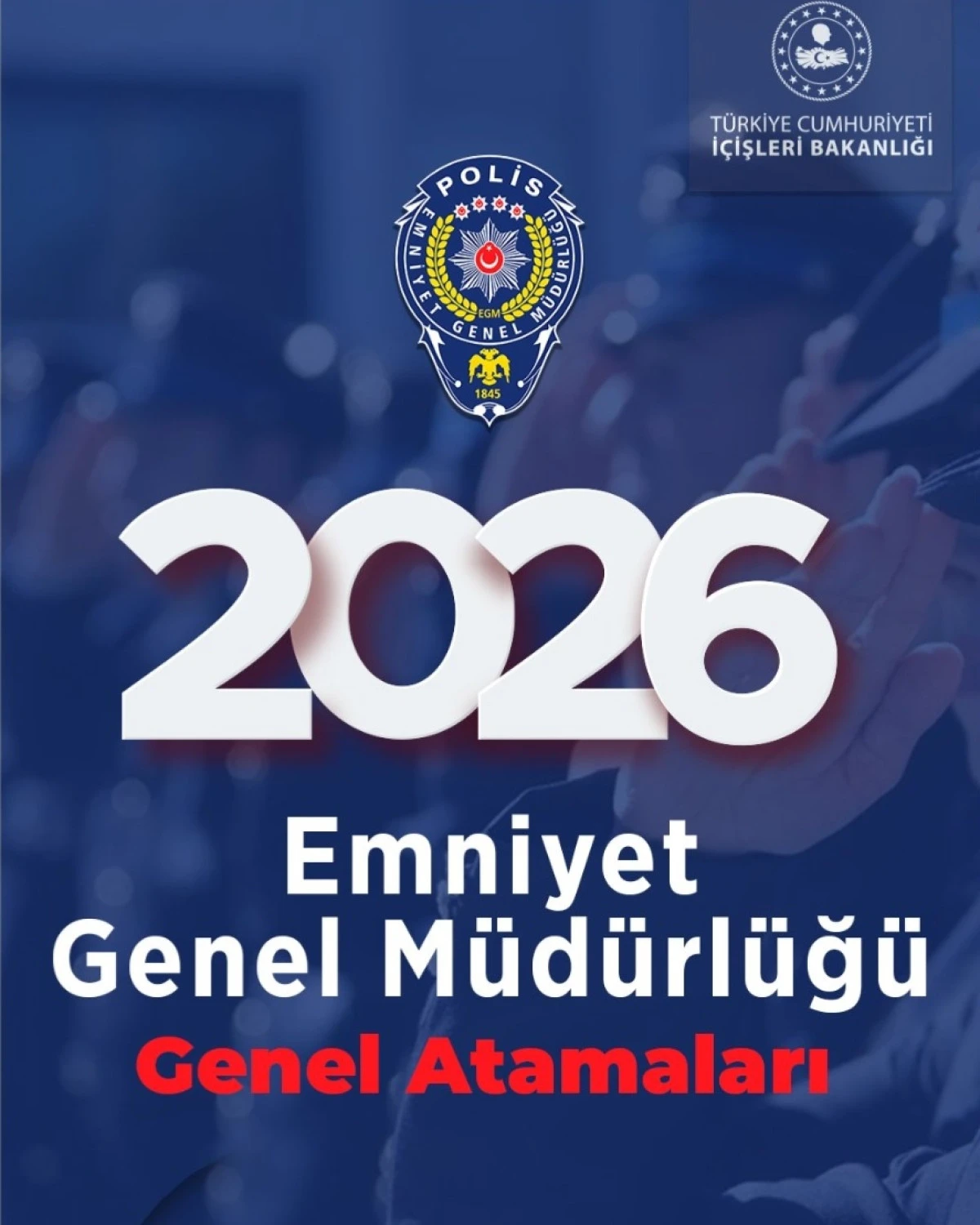 İ&ccedil;işleri Bakanı Mustafa&nbsp;&Ccedil;ift&ccedil;i, NSosyal'deki hesabından, Emniyet Genel M&uuml;d&uuml;rl&uuml;ğ&uuml; 2026 Yılı Genel Atama D&ouml;nemi'ne ilişkin paylaşımda bulundu.