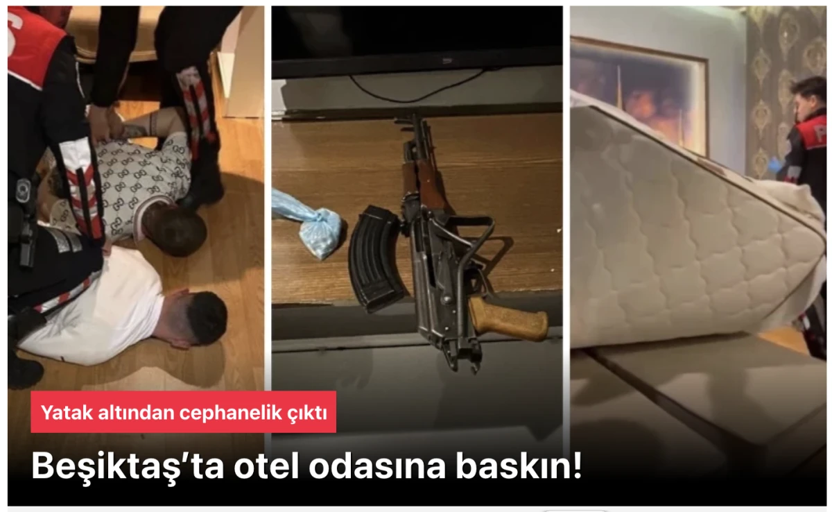 İstanbul'da otel odasındaki yatak altından cephanelik &ccedil;ıktı