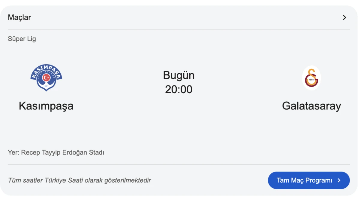 Kasımpaşa - Galatasaray Ma&ccedil;ı Ne Zaman, Saat Ka&ccedil;ta, Hangi Kanalda? Muhtemel 11'ler ve Canlı Yayın Detayları