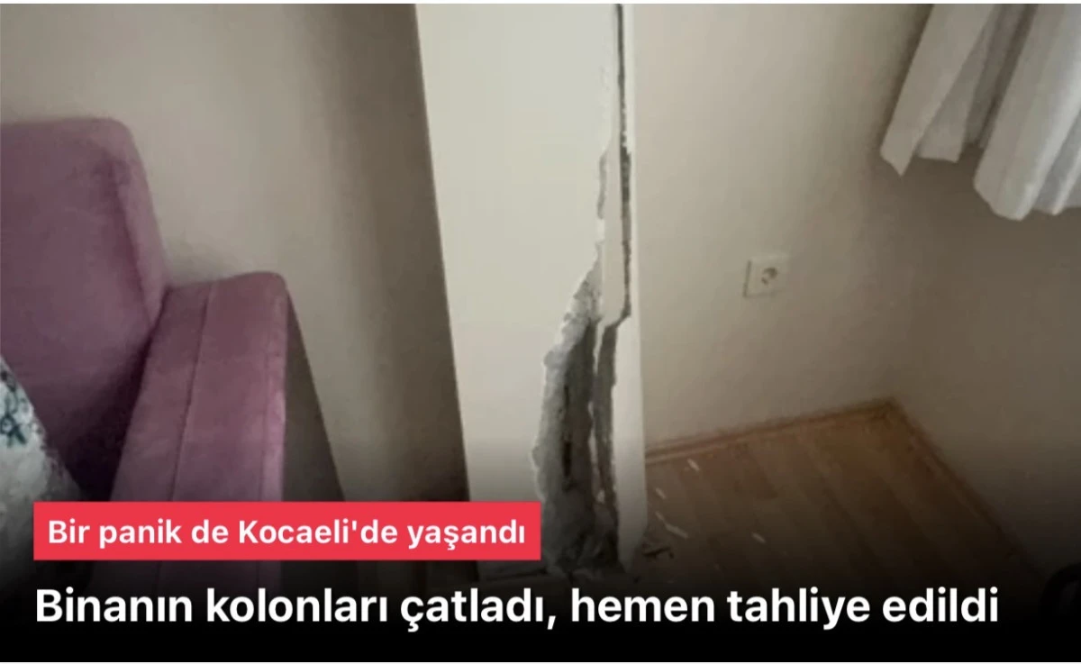 Kocaeli Darıca’da Kolon Çatlakları Paniği: 40 Yıllık Riskli Bina Tahliye Edildi, Yan Yapıda da Çatlak Alarmı!
