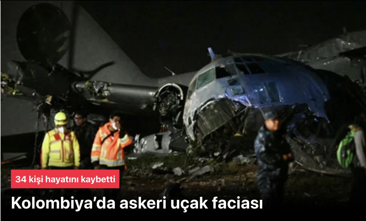 Kolombiya&rsquo;da askeri u&ccedil;ak kazası! O anların g&ouml;r&uuml;nt&uuml;s&uuml; ortaya &ccedil;ıktı