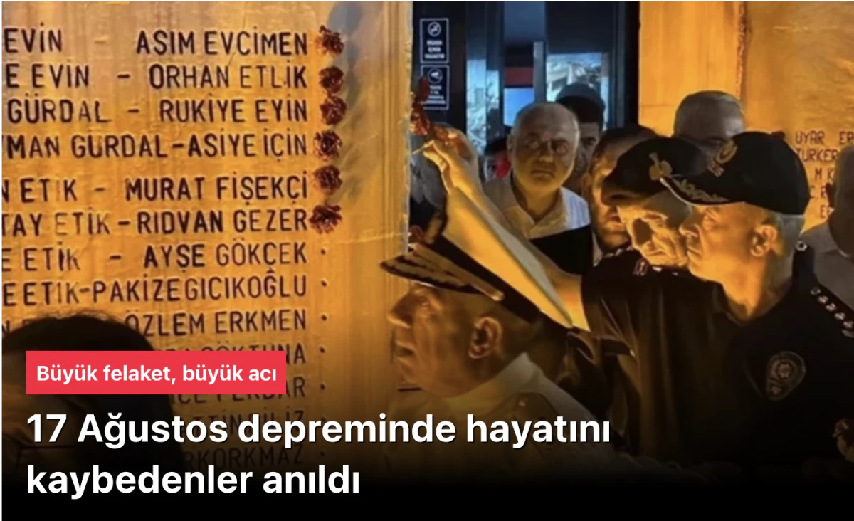 Marmara Depremi'nde hayatını kaybedenler 26. yılında anıldı