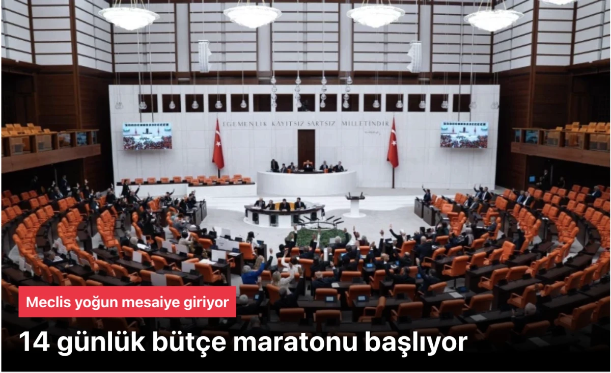 Meclis Bütçe maratonu başlıyor: Meclis 14 gün aralıksız çalışacak