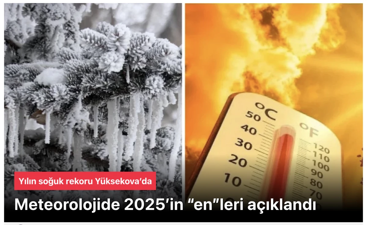 Meteoroloji 2025&rsquo;in &ldquo;en&rdquo;lerini a&ccedil;ıklandı: En &ccedil;ok yağış oraya d&uuml;şt&uuml;, r&uuml;zgar en sert orada esti!