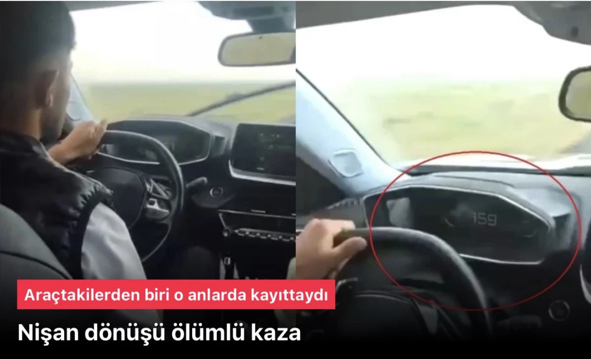 Nişan d&ouml;n&uuml;ş&uuml; 2 kişinin &ouml;ld&uuml;ğ&uuml; kazada g&ouml;r&uuml;nt&uuml;ler ortaya &ccedil;ıktı