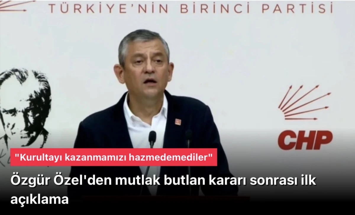 &Ouml;zg&uuml;r &Ouml;zel'den mutlak butlan kararı sonrası ilk a&ccedil;ıklama: "Kurultayı kazanmamızı hazmedemediler"