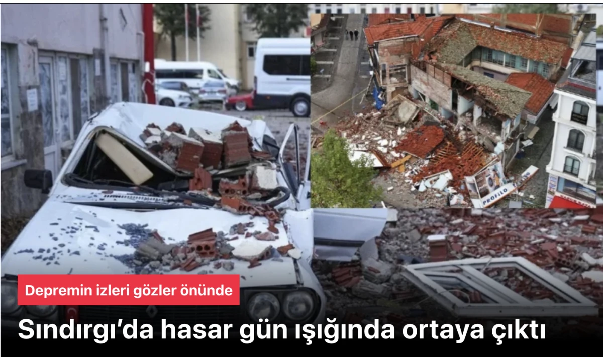 Sındırgı hasarları gün ağarınca netleşti: Çok sayıda yapıda çatlaklar ortaya çıktı