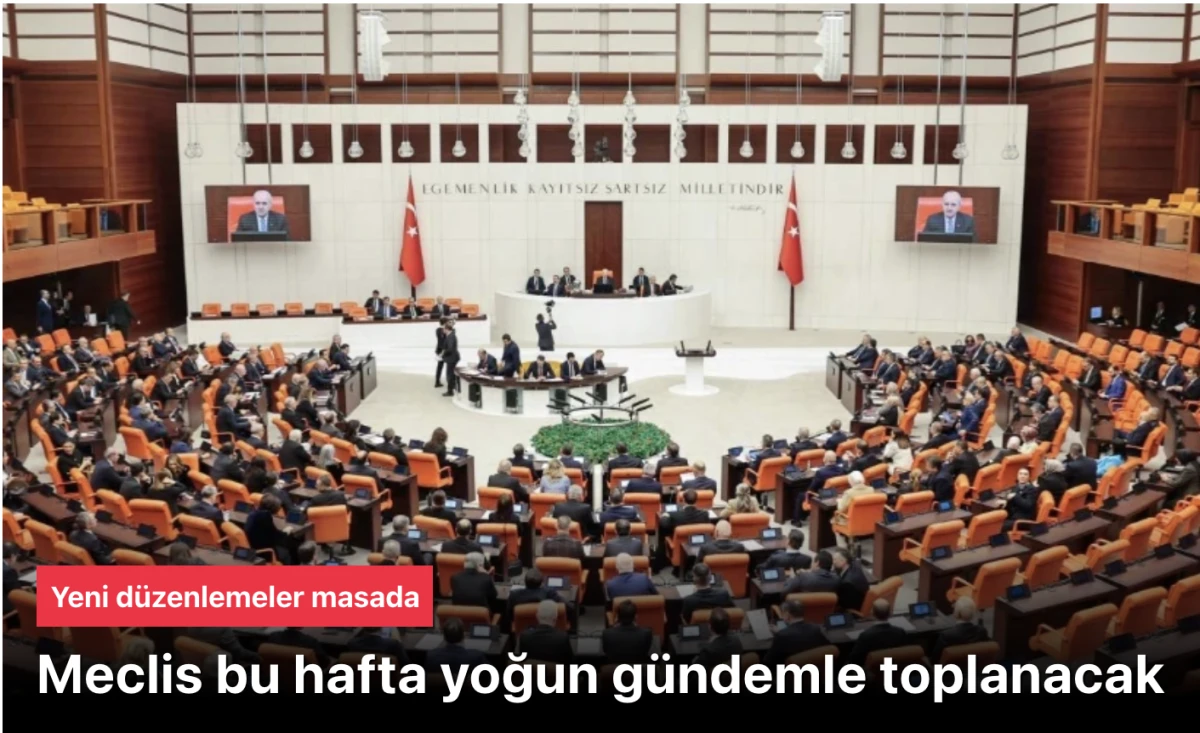 TBMM bu hafta yoğun g&uuml;ndemle toplanacak