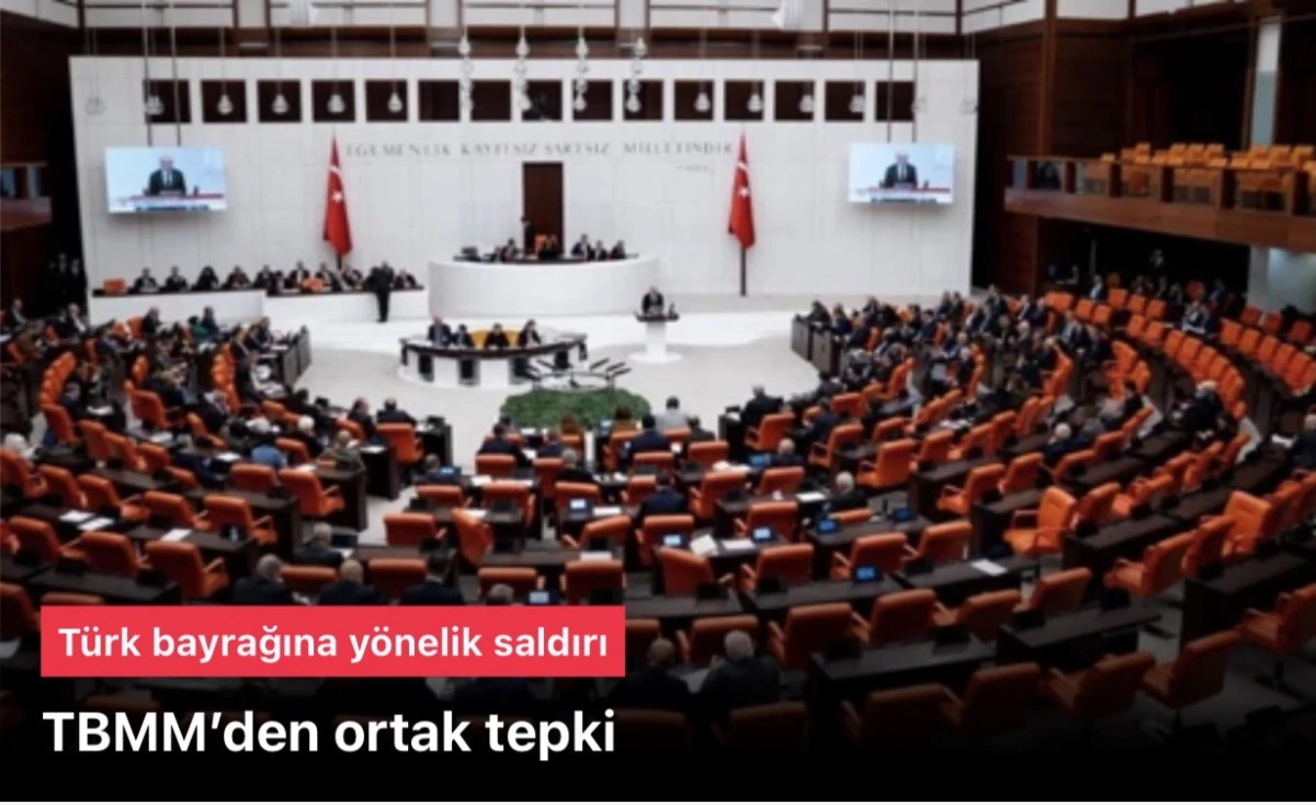 Ter&ouml;r &ouml;rg&uuml;t&uuml; yandaşlarından T&uuml;rk bayrağına y&ouml;nelik saldırıya TBMM&rsquo;den ortak tepki