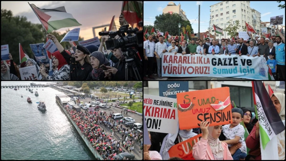 Türkiye Sumud Filosu İçin Ayakta: Gazze'ye Yardım Konvoyuna İsrail Müdahalesi Sonrası Ülke Çapında Tepki Yürüyüşleri