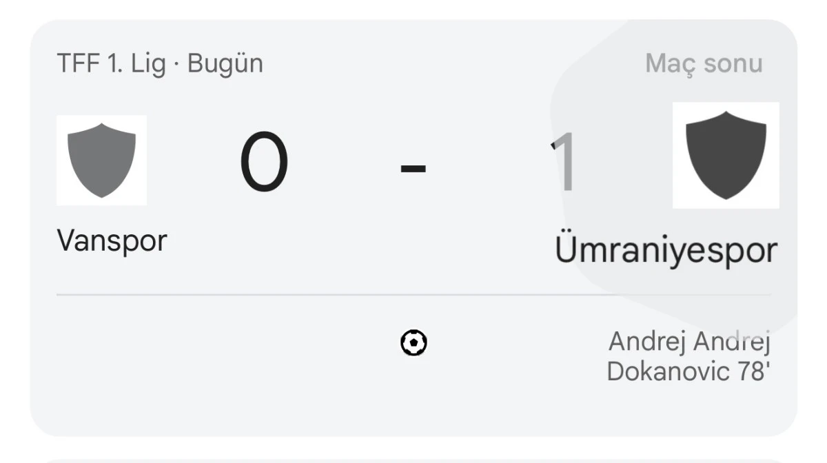 Ümraniyespor 1-0 Van Spor FK maç sonu